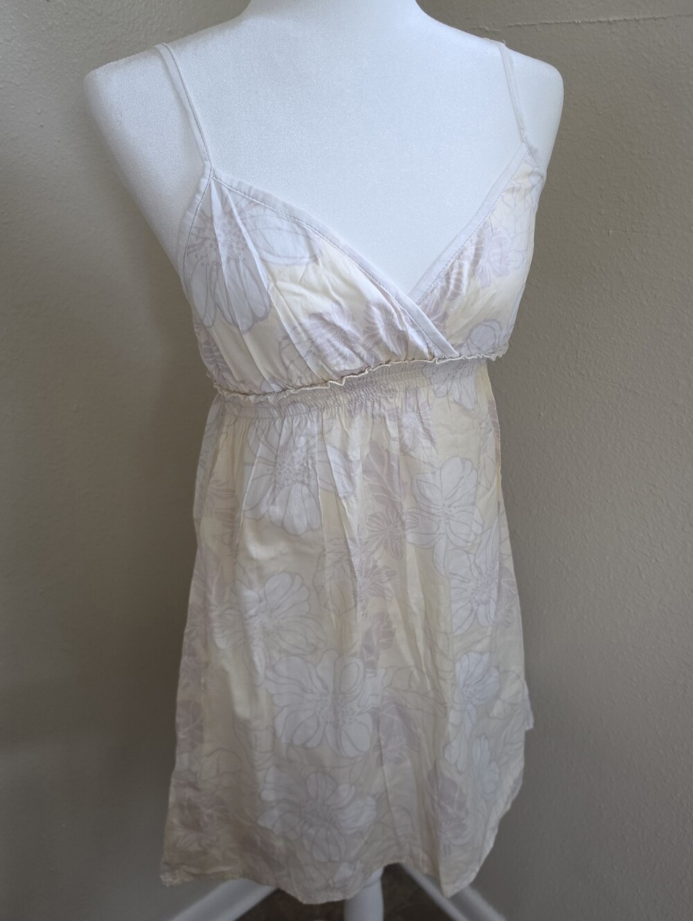 Aeropostale White And Yellow Elastic Waist Sundress New Size M
